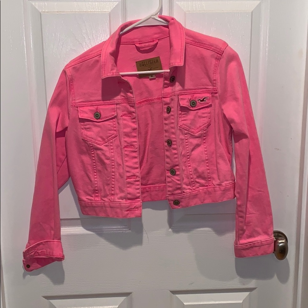Hollister Neon Pink Jean Jacket • Size S